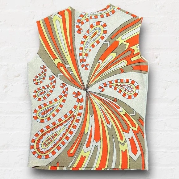 Vintage 60’s Paisley Print Top - Picture 2 of 3